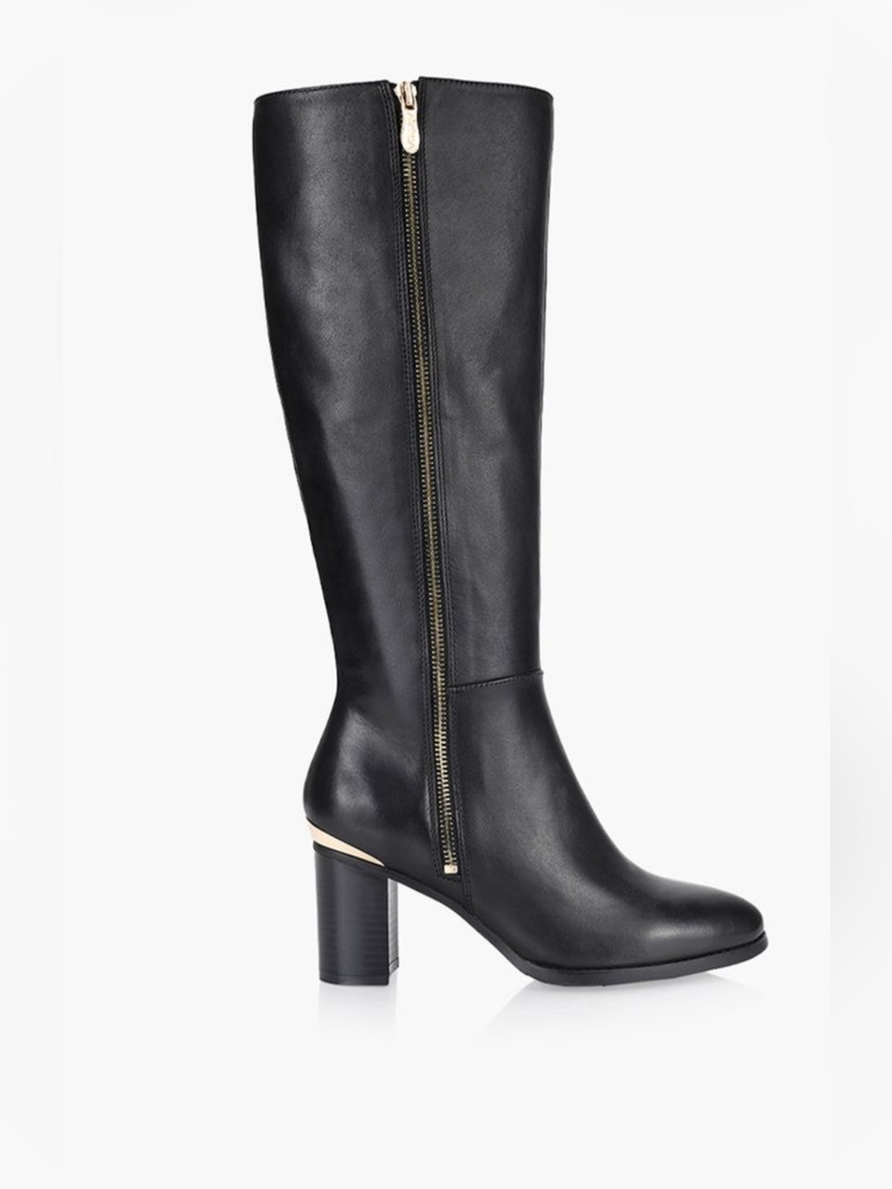 Artica Knee-High Heeled Boots | Black | Size 7